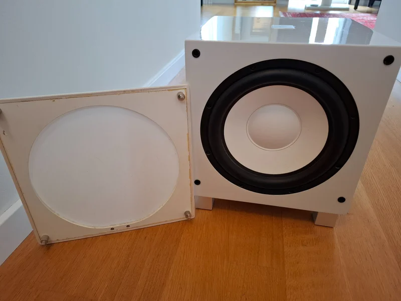 Dali Rubicon 5, Centerh&ouml;gtalare samt REL subwoofer vit pianolack - Billede 15 af 19