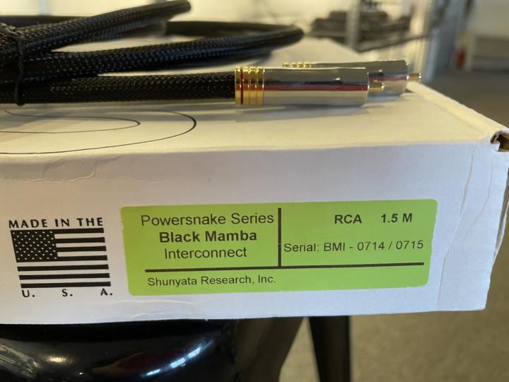 Shunyata Black Mamba RCA interconnect, 150CM, beg