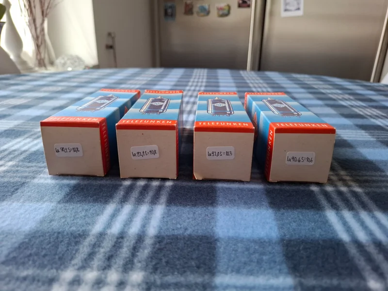 EL34 (6ca7) NOS Telefunken Matchad kvarett i originalaskar - Bild 3 av 7