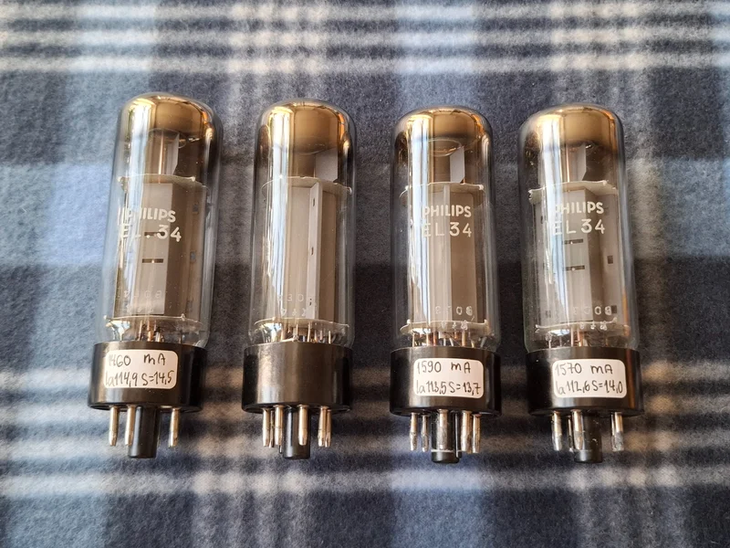 EL34 Philips / Mullard XF4 &ndash; Matchad kvartett (NOS) - Bild 3 av 6