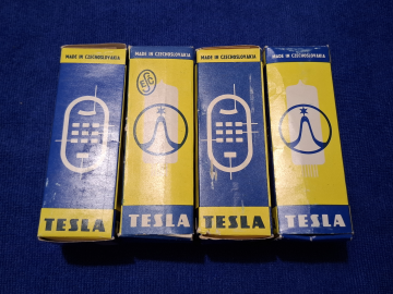 EL34 Tesla 37 NOS/NIB 1975/1977 radiorör matchad kvartett