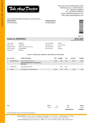 Matchat Par slutstegsrör PSVANE 805 köpta Januari 2025 ...