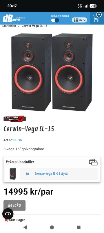 Cerwin Vega SL-15 med massiv bas! - Bild 7 av 7