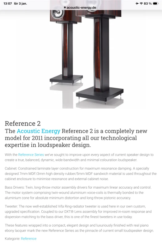 Acoustic Energy reference 2 Acoustic Energy reference 2 - Bild 2 av 2