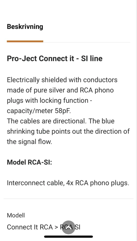 Pro-ject Si- line phono kabel  - Bild 5 av 5