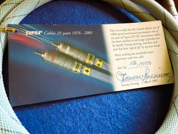 Supra Cables EFF-ISL 25-Anniversary Limited Edition, tillfälle!