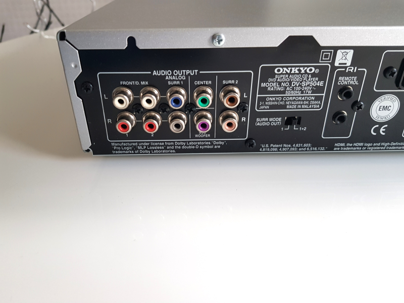 Onkyo DV-SP504E / SACD Spelare / DVD  - Bild 8 av 9