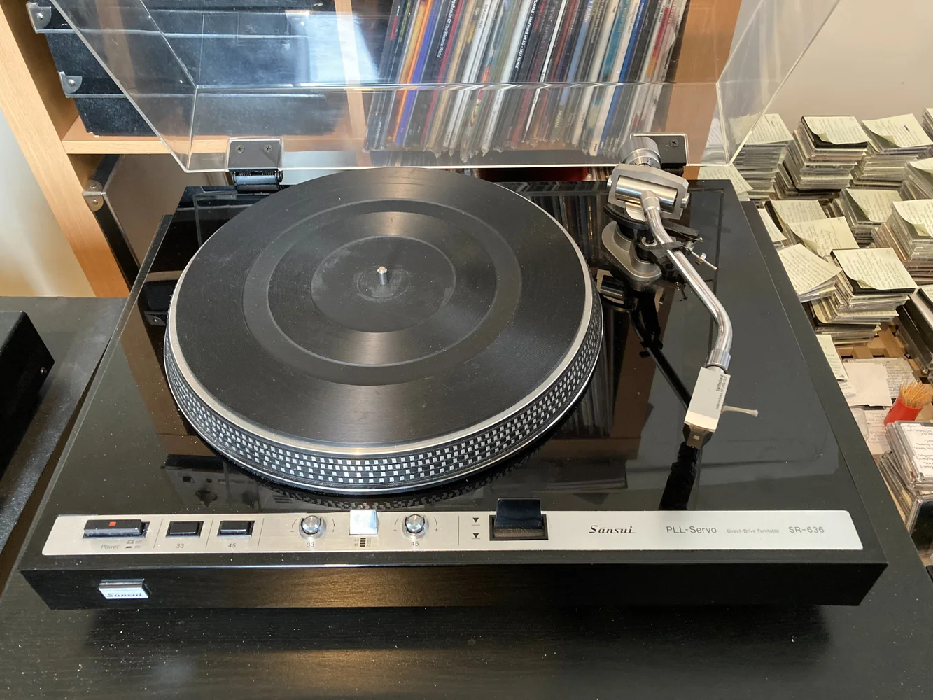 Sansui SR - 636 (1978-80)+ (Hana SH & Audio Technica AT LH 15 tonarmsskal)?