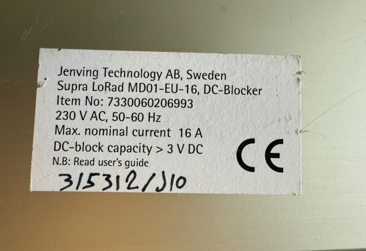 Supra DC-Blocker MD01-16-EU Mk 3, DC-blocker