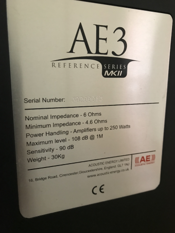 Acoustic Energy ae3 reference mkll