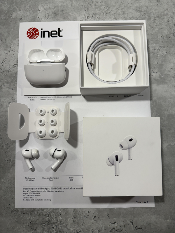 Apple AirPods Pro (2nd generation USB-C) - ink. kvitto - Bild 1 av 2