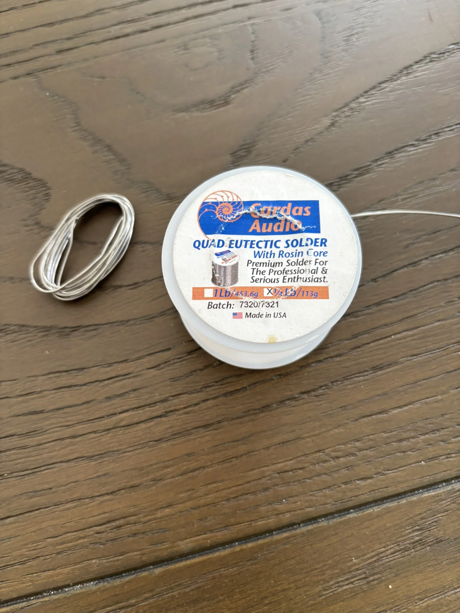 Cardas Audio Quad Eutectic Solder, per meter.