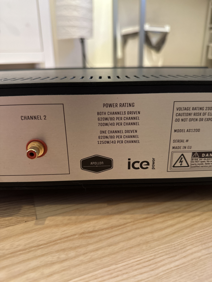 Apollon audio AS1200 icepower 2 kanals slutsteg 