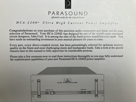 Parasound HCA 2200 II 