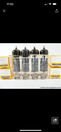 Kvartett NOS Philipsmärkta Mullard EL84