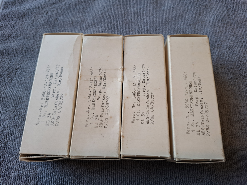 EL34 Telefunken (FEB 1979) Matchad kvartett NOS Radiorör - Bild 5 av 9