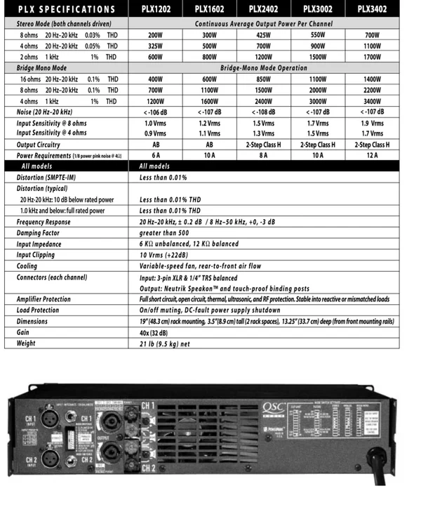 Slutsteg/F&ouml;rst&auml;rkare Qsc plx3402 - Bild 4 av 6
