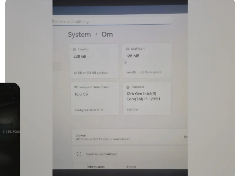 HP EliteBook &ndash; Kraftfull och stilren laptop med 16 GB RAM! - Bild 2 av 2