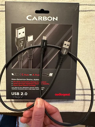 AudioQuest Carbon USB A till C (0,75m) – Nyskick m. kvi...