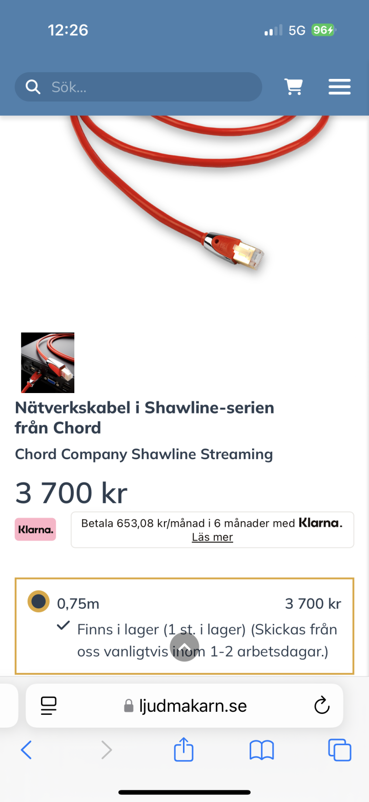 Chord Shawline LAN kabel, Chord C-stream LAN kabel