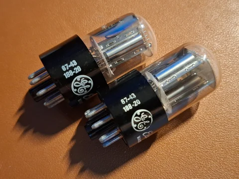 GE 6SL7GT &ndash; NOS Matchat Par &ndash; Nickel Plates &ndash; Side Getter