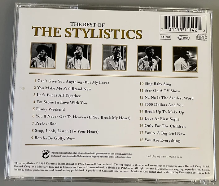 ”The Best Of The Stylistics” CD ”The Best Of The Stylistics” CD - Bild 3 av 3