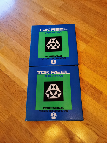 6 stycken TDK 10,5" metallband 