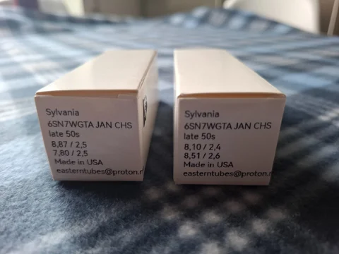 Sylvania JAN CHS 6SN7WGTA – Matchat par – Sent 1950-tal...