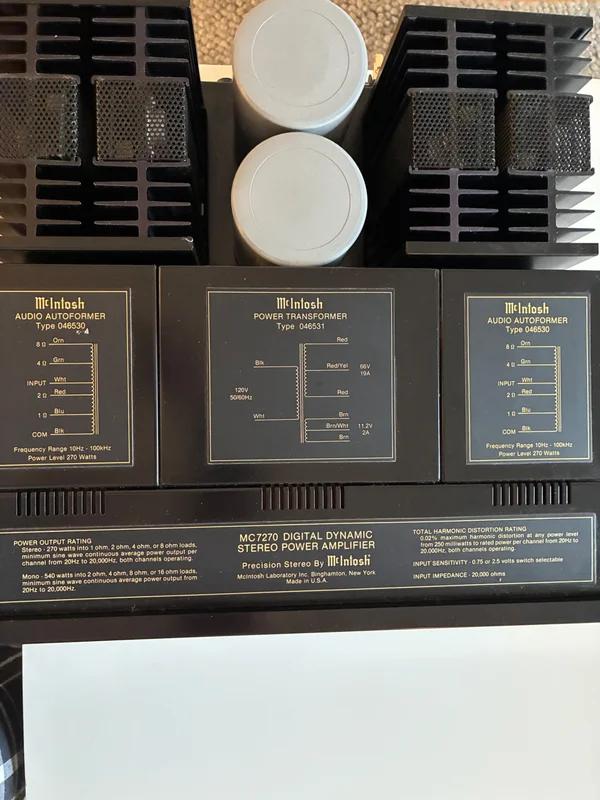 McIntosh MC7270 effektsteg, 230 V, mycket fint skick McIntosh MC7270 effektsteg, 230 V, mycket fint skick - Bild 3 av 8