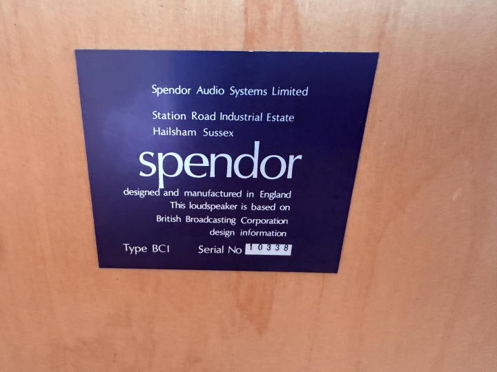 SPENDOR BC1 TYPE BCI BBC MONITORS 1 par 