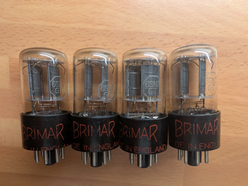 Brimar 6SN7 GT / V231 r&ouml;r black plate -Made in england- - Bild 1 av 1