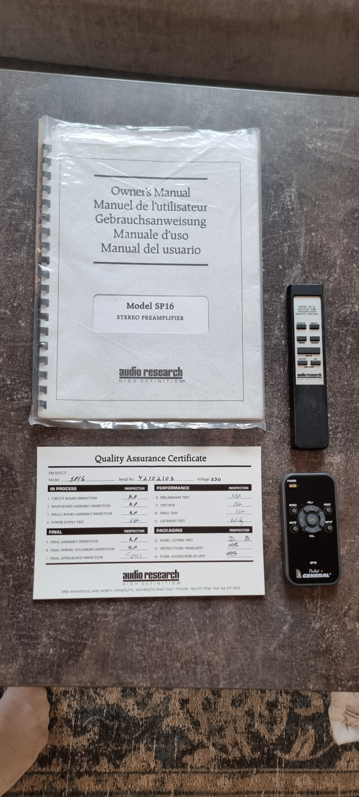 Audio Research SP16 med Phono.