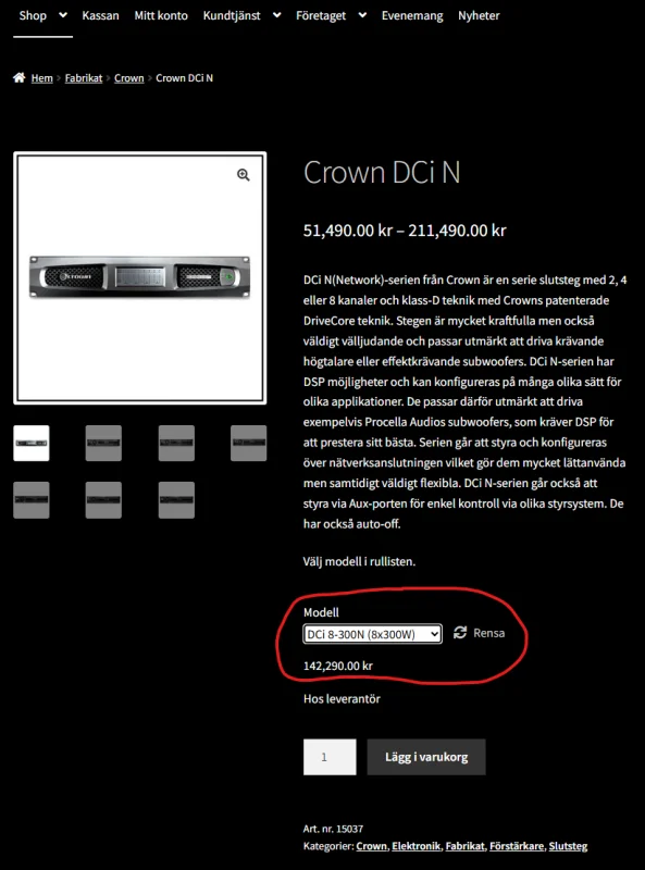 Crown DCI 8/300n - 8ch slutsteg med DSP - Bild 2 av 3