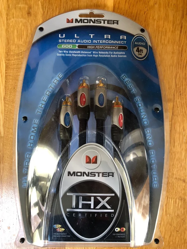 3 Par Monster THX Ultra 600 Stereo RCA Kablar 1m - Bild 2 av 8