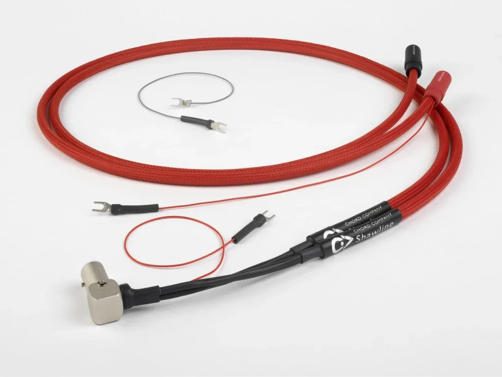 Chord Shawline Tonarmskabel 1,25 met 5 Pin Din 90 gr, till 2 x RCA beg
