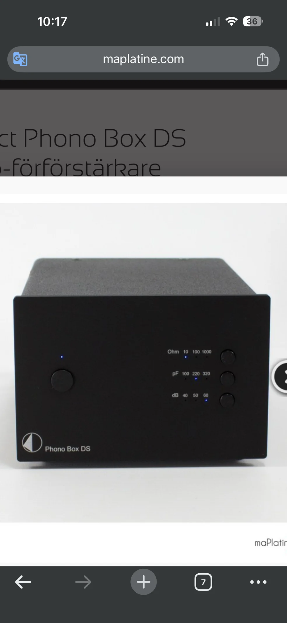 Pro-ject phonobox ds riaa