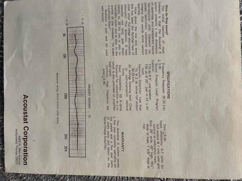 Elektrostath&ouml;gtalare Acoustat X - Bild 6 av 8