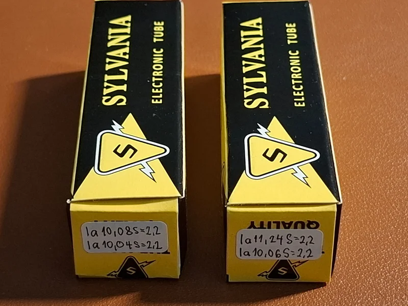 Sylvania 5814A / ECC82 / 12AU7 &ndash; Matchat NOS-par &ndash; USA - Bild 2 av 7