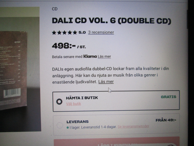CD Skiva Säljes DALI Ref. Volume 6 - Bild 2 av 2