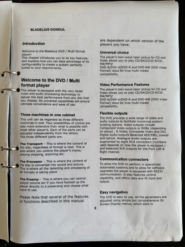 Bladelius GONDUL MK3 - Multiformatspelare (bl a SACD) - Bild 6 av 6