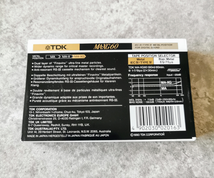 TDK MA-XG 60 Metal Kassettband 