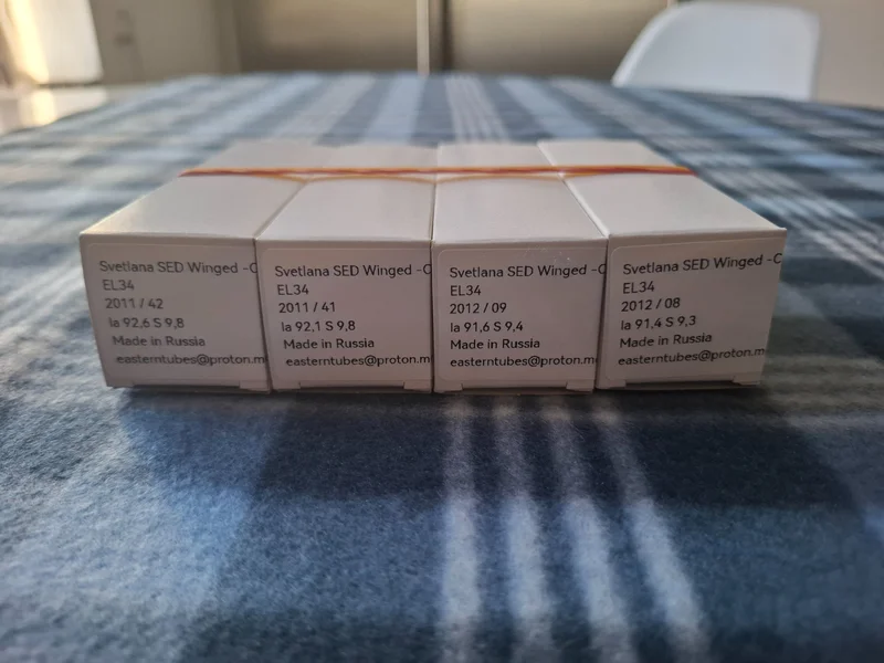 EL34 Svetlana Winged - C - SED / NOS Matchad kvartett radior&ouml;r - Bild 6 av 6