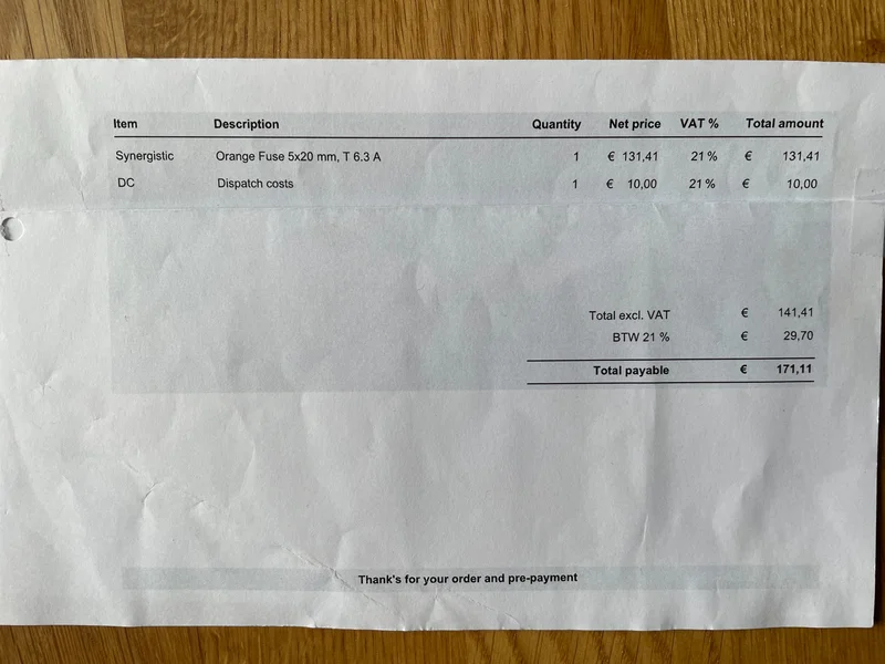 SYNERGISTIC RESEARHC ORANGE FUSE 5X20mm 6.3A - Bild 2 av 2