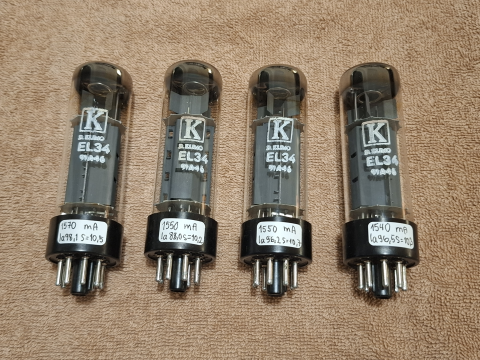 EL34 / 6ca7 D Klimo (RFT Östtyskland) Matchat kvartett ...