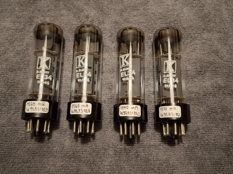 EL34 / 6ca7 D Klimo (RFT Östtyskland) Matchat kvartett ...