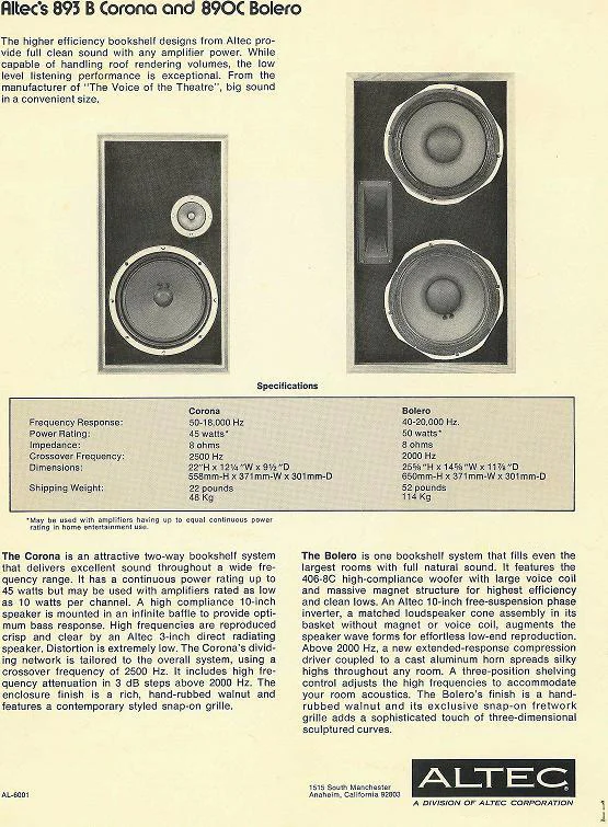 Altec Lansing 890C Bolero (1969-76) Altec Lansing 890C Bolero (1969-76) - Bild 6 av 6