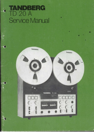TANDBERG TD 20a RESERVDEL RENOVERINGS EXEMPLAR TANDBERG TD 20a RESERVDEL RENOVERINGS EXEMPLAR