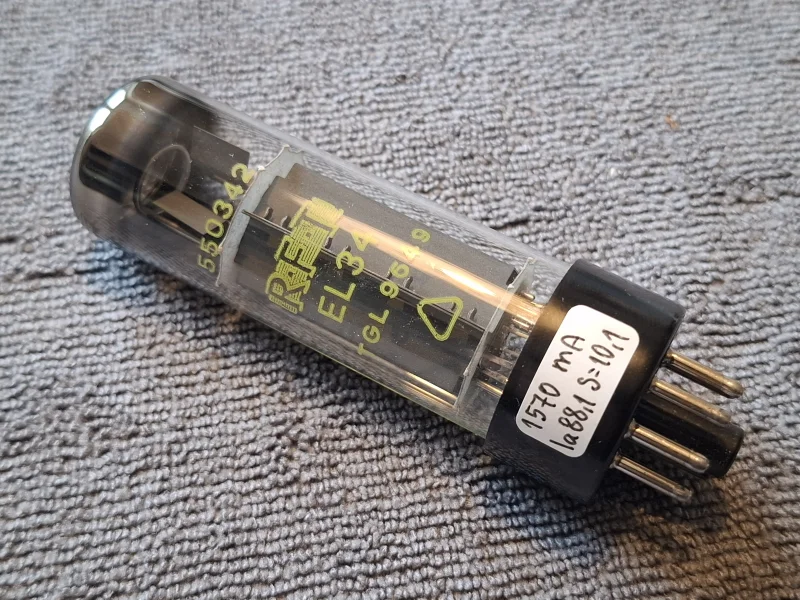 EL34 / 6ca7 RFT (&Ouml;sttyskland) Matchat kvartett NOS - Bild 3 av 6