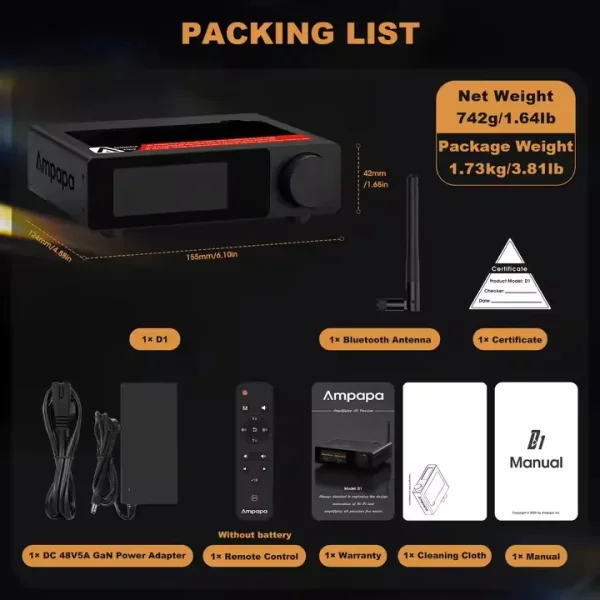 Douk Audio Ampapa D1 balanserad stereof&ouml;rst&auml;rkare - Bild 7 av 8