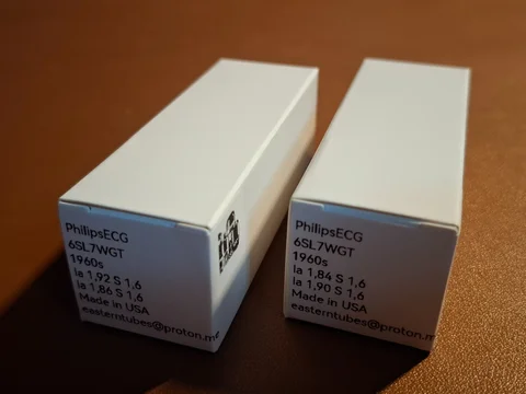 Philips ECG 6SL7WGT – Black Plates – NOS matched pair –...